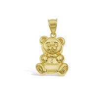 Teddy Bear Pendant Real 10k Gold Charm 1.4&quot; - £212.87 GBP