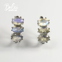 Natural labradorite jewelry set, 925 sterling silver, simple style design, suita - £122.32 GBP