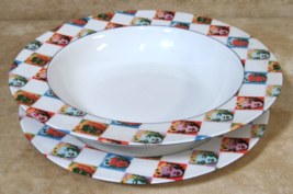 Marilyn Monroe 8.5&quot;Salad  Plate &amp; Soup Bowl Set Andy Warhal Block - £31.14 GBP