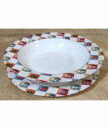 Marilyn Monroe 8.5&quot;Salad  Plate &amp; Soup Bowl Set Andy Warhal Block - $54.14 CAD