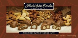 Philadelphia Candies Milk Chocolate Covered Assorted Nuts, 1 Pound Gift Box - £21.27 GBP