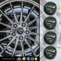4 x 42 mm Domed  by Superman Decal Sticker for Rims - Wheel Caps - Wheel... - £10.93 GBP