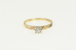 Vintage 10K Solid Yellow Gold Diamond Solitaire Ring, Size 5.25 - £216.83 GBP