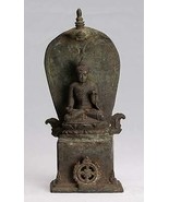 Antigüedad Indonesio Estilo Sentado Bronce Javanés Enseñanza Buda - 28cm... - $1,665.47