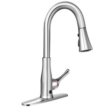 Costway Touchless Kitchen Faucet 360 Swivel Single Handle Sensor Brushed... - $107.99