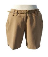 Cache Tan Trouser Removable Belt Pant Lined Metal Stud Short Pockets NWT... - $48.14 CAD