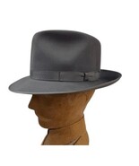 VTG Alexander Supreme Quality Gray Fedora Hat 1950s Fur Felt Size 7 USA - €111,34 EUR