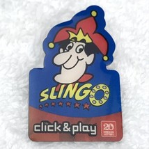 SLINGO Jester Pin Button Pinback Click&amp;Play Oregon Lottery Metal - £9.43 GBP