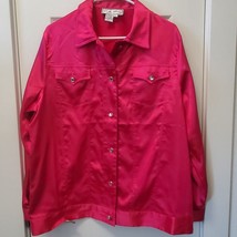 Diane Gilman Shirt Large L Button Long Sleeve Western Pink Cowgirl - £12.47 GBP