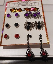 New Trick or Treat Fashion Earrings 6 Sets Of Halloween Studs New With Tags - £6.72 GBP