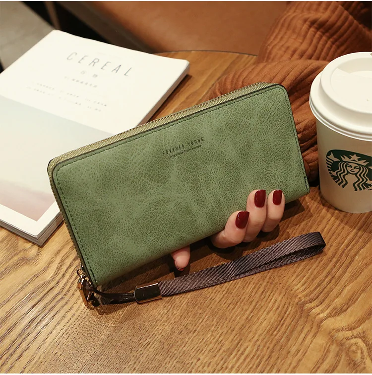 Female Wallet PU Leather Long Purse Black/pink/blue/green/gray Famous  Designer  - $66.62