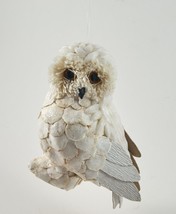 Christmas Ornament Homemade Owl White 5&quot; Vintage - £4.73 GBP