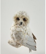 Christmas Ornament Homemade Owl White 5&quot; Vintage - £4.69 GBP