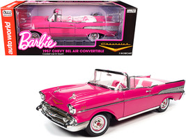 1957 Chevrolet Bel Air Convertible Pink &quot;Barbie&quot; &quot;Silver Screen Machines&quot; 1/18 D - £117.18 GBP