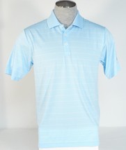 Adidas Golf ClimaLite Blue &amp; White Stripe Short Sleeve Polo Shirt  Men&#39;s NWT - £47.40 GBP