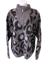 RD Style Wool Blend 1/4 Zip Sweater Pullover Size L Leopard Print NWT - £20.00 GBP