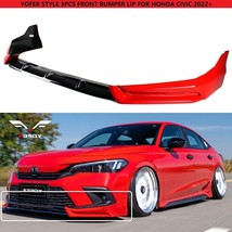 For 2022-2023 Honda Civic Yofer San Marino Red Front Bumper Lip Splitter Kit - £126.65 GBP
