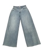 GOOD AMERICAN Culotte Jeans Women Sz 4/27 Wide Barrel Leg Raw Hem JNCO 90&#39;s - $81.62 CAD