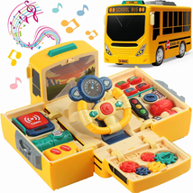 School Bus Toy with Sound and Light, Simulated Steering Wheel   - £50.50 GBP