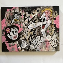 Molly And The Bird Beak Frank Forte Lowbrow Pop Surrealism Original Art Painting - £658.27 GBP