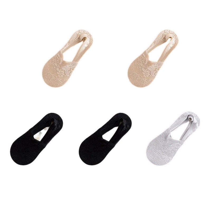 Anysox 5 Pairs Size 5-9 Fashion Socks Lace Flower Style Breathable Antis... - $18.90