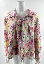 Drapers &amp; Damons Womens Jacket Coat Plus Sz 2X Pink Green Floral Shimmer... - $49.50