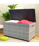 Durable Grey Wicker Patio Furniture Storage Box - Outdoor Garden Deck - €221,29 EUR