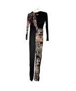 Fashion Nova Black Animal Print Patchwork Jumpsuit Large One Sleeve Bodycon - $39.10 CAD
