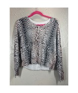 CHASER Black and White Leopard Print Pullover Knit Top Shirt Women&#39;s Siz... - $818.55 MXN