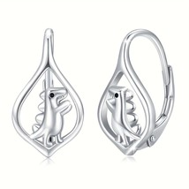 Sterling Silver Dinosaur Huggie Hoop Earrings for Women - £57.00 GBP