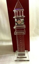 NEW ALBANIAN TIRANA TOWER CRYSTAL GLASS TABLE CLOCK SOUVENIR GIFTS-30 CM... - £90.94 GBP