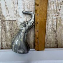 Vintage Plastic Elephant Figurine Green Eyes Made in Hong Kong Small Statue - $12.00