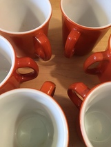 Vintage 60s set of 6 Corelle by Pyrex Burnt Orange mugs (discontinued and rare) image 2