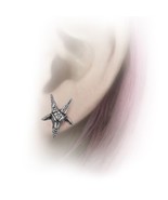 Alchemy Gothic E449 Baphomet Studs Earrings Knight Goat Head Medieval - $24.95