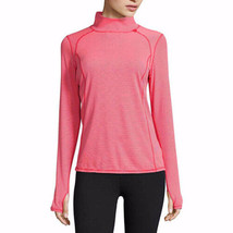 Xersion Women&#39;s Mock Neck Pull Over Long Sleeve Shirt Red Med. Tall Athletic - £16.35 GBP