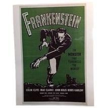 Frankenstein Universal Re-Release 7.5”x11&quot; Laminated Mini Movie Poster P... - £7.85 GBP