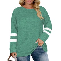 Plus Size Sweatshirts For Women 3X Loose Fit Winter Pullovers Tops Green... - $51.99