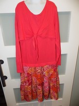 Bonnie Jean Multi-Color Front Tie LS Dress Size 14 1/2 Girl&#39;s EUC - £16.06 GBP