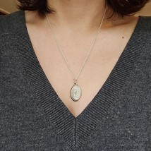 Vintage Dainty Silver &quot;The Matrix&quot; Twin Heart Bleeding Heart Medal Necklace - $34.99