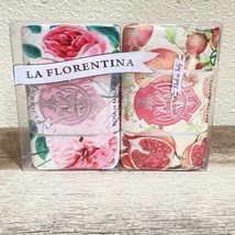 La Florentina Rosa Di Maggio Rose &amp; Melograno Pomegranate 7 Oz Luxury 2 Bar Soap - £10.11 GBP