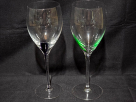 Artland Color Splash 8.5&quot; Wine Glass - Emerald &amp; Amethyst - Beautiful Pair Of 2 - £19.13 GBP