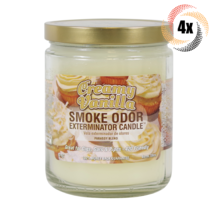 4x Jars Smoke Odor Creamy Vanilla Smoke Exterminator Candles | 13oz | 70 Hr Burn - £39.77 GBP