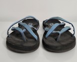 TEVA Womens Flip Flops Size 9 Mush Slip On Blue Sandals Vacation Thong 6840 - £18.47 GBP