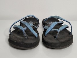 TEVA Womens Flip Flops Size 9 Mush Slip On Blue Sandals Vacation Thong 6840 - £18.37 GBP