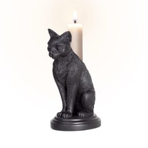 Alchemy Gothic V113 Faust&#39;s Familiar Candle stick Holder Cat Decor Wicken Witch - £21.26 GBP