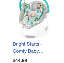 BRIGHT STARTS Comfy BABY BOUNCER Soothing VIBRATION SEAT????BUY NOW!???B... - $45.00