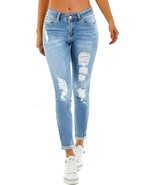 RHODANTHE Womens Ripped Boyfriend Jeans Stretch Skinny Trendy Distressed 6 Reg - $39.55
