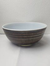 Vintage PYREX Terra 404 Matte Brown Tan Striped 4 QT Mixing Bowl 10 1/2 in - $49.49