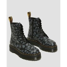 Dr. Martens Jadon Black Distorted Leopard Backhand Platform Boots Size 8... - $140.00