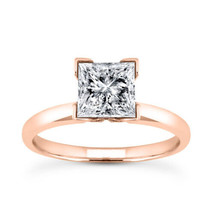 1CT Princess Diamond Solitaire Engagement Wedding Bridal Ring 14K Rose Gold - £1,245.76 GBP